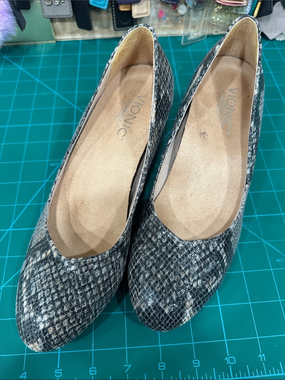 Vionic Snake-Print Wedges